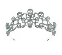 FSJMTQTS Coronas para Mujer Tocado exagerado for Mujer, Corona de Calavera de Cristal for Baile de graduación para Fiesta