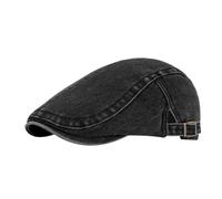 FSJMTQTS Gorras planas para hombre, sombrero de lengua de pato, sombrero de boina retro con placa ligera para hombre y mujer, Negro, M