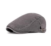 FSJMTQTS Gorras planas para hombre, sombrero de lengua de pato, sombrero de boina retro con placa ligera para hombre y mujer, gris, M