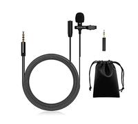 FSJMTQTS Micrófono con Clip para el Cuello Lapa de micrófono Lavalier Clip-On Condenser Mini Mic 3,5 mm(Type 2)