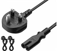 FSKE 2 PACK Power Cable Cord C7 2M, UK Mains to Figure 8 Cable de alimentación para PS3, PS4, Samsung Toshiba LG Philips Sharp Sony TV, PC Monitor, DVD, Printer Radio etc