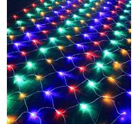 Fslvmin Luces de Red Navideñas, Luces de Malla Conectables con 8 Modos, Cadena De Luces Led Impermeable para árboles De Navidad, Arbustos y Decoraciones de Jardín (6m x 4m 880led, Color)