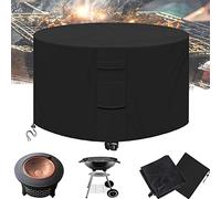 FSMYYXGS Funda para Barbacoa Redonda Impermeable Cubierta de Barbacoas 600D Tela Oxford Funda Brasero JardíN Barbacoa Cubrir Anti-UV Cubierta BBQ de Parrilla Exteriores-Black||71x40cm(28" Øx16 H)