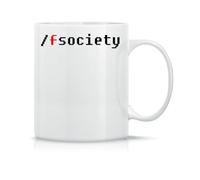 Fsociety Mr. Robot Taza de Té y Café de Cerámica Clásica Blanca Negra y Rosa Mágica 330ml