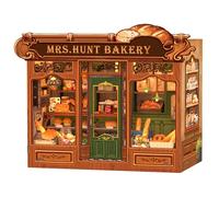 Fsolis Book Nook Bakery, casa Moderna in Miniatura con illuminazione a LED, Puzzle in Legno con Set di mobili e accessori, uno dei Regali più creativi (Mrs. Hunt Bakery)