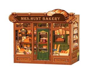 Fsolis Book Nook Bakery, casa Moderna in Miniatura con illuminazione a LED, Puzzle in Legno con Set di mobili e accessori, uno dei Regali più creativi (Mrs. Hunt Bakery)