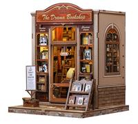 Fsolis Book Nook, Casa de muñecas, decoración Creativa para estantes y Escritorio, para Adultos Amantes de los Libros y entusiastas de Las miniaturas(The Drama Bookshop)