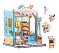 Fsolis Book Nook - Casas de muñecas 3D con Luces LED - Puzzle Creativo para Mundos en Miniatura, Decoración de Pared para Niños/Adultos en Hogar u Oficina(Bella's Ice Cream)