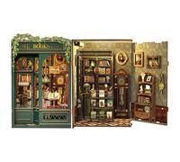 Fsolis Book Nook DIY - Miniatura in Legno Casa Delle Bambole, Inserto per Libreria, Decorazione Creativa Biblioteca, Modello Costruibile & Regalo Originale(Owl Bookstore)