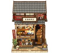 Fsolis Book Nook Japan, Booknook Craft Kits para Adultos, Puzzles de Madera 3D, Casa Japonesa en Miniatura DIY, Regalo Decorativo para Estanterías (Tsukino Eogi-dou)