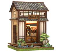 Fsolis Book Nook Japan, Kits de Manualidades para Adultos, Puzzles de Madera 3D, Casa de Té Japonesa, Decoración para Estanterías, Regalos para la Familia (Kirishima Cha-an)