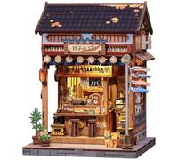 Fsolis Book Nook - Kits de manualidades japonesas para adultos, rompecabezas de madera 3D, rincón de libros, kit de casa en miniatura para casa de muñecas, decoración de estantería, adorno de