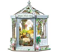 Fsolis Book Rincón Floristería, kits de manualidades BookNook para adultos, casa de jardín en miniatura, casa de muñecas, rompecabezas de madera 3D, decoración de habitación