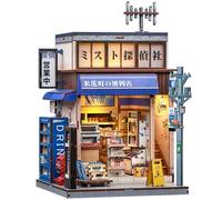 Fsolis BookNook Japón, kits de manualidades BookNook de detectives japoneses, librería en miniatura, kits de casa de muñecas para adultos, rompecabezas de madera 3D para decoración de estantería