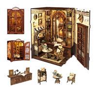 Fsolis DIY Book Nook - Mini Casa Delle bambole, Set Mini libreria per adulti, Mini libreria, Modello Plug - in con sensore di Luce LED, Regalo per adulti (Bookshop Memories)