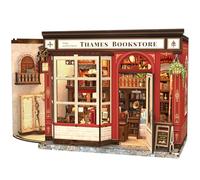 Fsolis Kits de rincón de libros para adultos, BookNook Library Bookstore Bookstore Decoración de estanterías, rompecabezas de madera 3D, kits de manualidades, regalos para adultos