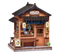 Fsolis Mini Puzzle de Madera 3D Book Nook Japan Kit Regalo de Alivio del estrés para Principiantes, decoración de estantería, casa Japonesa en Miniatura, casa de muñecas (Kagawa Udon)