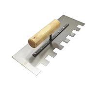 FSorce Paleta de Arcilla con Mango de Madera dentado, Hoja de Acero al Carbono de 300 Mm/11,81 Pulgadas, Dientes de 15 × 15mm, 1 Uds.