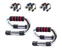 FSPU004R Push Up Stand Bars | Asas para Flexiones y Flexiones pectorales Hombros Abdominales Espalda tríceps | Accesorios de Acero para Home Fitness Gimnasio (Rojo)