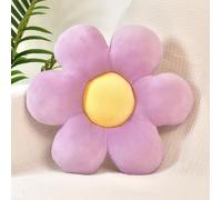 FSRONGXI Cojín decorativo con diseño de margaritas color morado, bonitos cojines de suelo, cojín estético para decoración de habitación para cama, sofá, silla, 38 cm (morado)