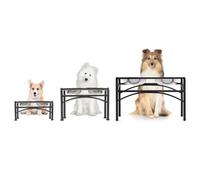 FSROOMZ Cuenco elevado para perros con 2 cuencos de acero inoxidable para | 2 cuencos de acero inoxidable (2,1 L) incl. para perros pequeños y gatos, protege las articulaciones