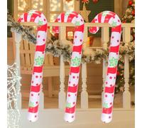 FSSPLJHYJ 3 Piezas de 88 cm Inflable Bastón de Caramelo Decoración, Gran Deco de Navidad al Aire Libre para Puerta Principal