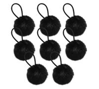 FSSTUD 8 gomas elásticas para el pelo con pompones esponjosos, lindas bandas de goma para el cabello, no dañan la cola de caballo, accesorios para el cabello de piel sintética, accesorios para el