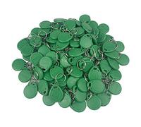 FST 100pcs EM 125KHz EM4100 Llaveros Tarjetas Control Acceso RFID Proximidad Llaveros TK4100 Tarjeta de Identificación Inteligente Tarjeta de Solo Lectura (Green)