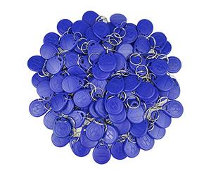 FST 100pcs EM 125KHz EM4100 Llaveros Tarjetas Control Acceso RFID Proximidad Llaveros TK4100 Tarjeta de Identificación Inteligente Tarjeta de Solo Lectura (Blue)