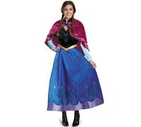 FStory&Winyee Ropa Mujeres Frozen Princesa Anna Vestido Rosa Juegos de Rol Adultos Vestido de Carnaval Disfraz Juego de Rol Fiesta de Cumpleaños Navidad Fiesta Ceremonia Aniversario Cosplay,Azul,XL