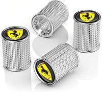 FSWEOKL 4 Piezas Tapones de Válvula para Ferrari 296/296 GTB / 296 GTS, Tapas Metálicas Resistentes con Sellado Antifugas y Antipolvo para Neumáticos,Silver B
