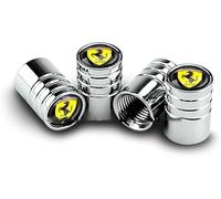 FSWEOKL 4 Piezas Tapones de Válvula para Ferrari 296 GTB/GTS, Tapas Metálicas Resistentes con Sellado Antifugas y Antipolvo para Neumáticos,Silver A