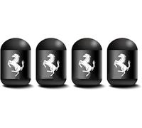 FSWEOKL 4 Piezas Tapones de Válvula para Ferrari 296 GTB/GTS, Tapas Metálicas Resistentes con Sellado Antifugas y Antipolvo para Neumáticos,Black