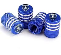 FSWEOKL 4 Piezas Tapones de Válvula para Lamborghini Countach LPI 800-4, Tapas Metálicas Resistentes con Sellado Antifugas y Antipolvo para Neumáticos,Blue