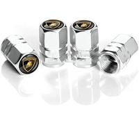 FSWEOKL 4 Piezas Tapones de Válvula para Lamborghini Huracán LP 640-4 Performante/Performante Spyder, Tapas Metálicas Resistentes con Sellado Antifugas y Antipolvo para Neumáticos,Sliver