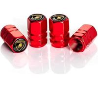 FSWEOKL 4 Piezas Tapones de Válvula para Lamborghini Huracán LP 640-4 Performante/Performante Spyder, Tapas Metálicas Resistentes con Sellado Antifugas y Antipolvo para Neumáticos,Red