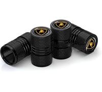 FSWEOKL 4 Piezas Tapones de Válvula para Lamborghini Huracán LP 640-4 Performante, Tapas Metálicas Resistentes con Sellado Antifugas y Antipolvo para Neumáticos,Black