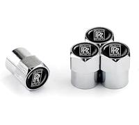 FSWEOKL 4 Piezas Tapones de Válvula para Rolls-Royce, Tapas Metálicas Resistentes con Sellado Antifugas y Antipolvo para Neumáticos,Silver