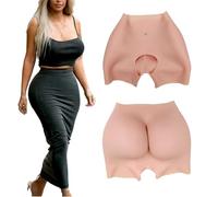 FSYH Bragas de Silicona con Trasero Falso, modelador de glúteos, Control, Shorts con Abertura en la Entrepierna, Trasero Falso, Transpirables, realzadores, para Fiesta, para Mujeres,Asian Yellow,S