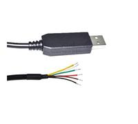 FT232RL CHIP USB a RS485 - Convertidor de 6 núcleos y 6 pines, cable de comunicación GND DATA A+ B- 120R USB-RS485-WE-5000-BT (1,8 m, funda USB negra)