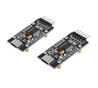 FT232RL USB-C to Serial Converter Adapter - USB 2.0 Type-C TTL Module with CTS/RTS Flow Control, 3.3V/5V Switch, Driver-Free for Windows/Linux/Mac OS (2pcs Pack)
