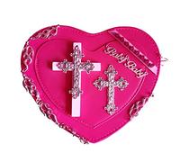 Ftchangfang Bolso gótico punk Y2K Heart Cute Lolita bolso de hombro para mujer, Rosa, 7*2.16*5.5inch