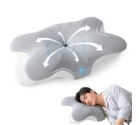 Ftemglo Almohada Cervicales y Cuello, Almohadas Ergonómica Memory Foam per Dormir de Lado,Boca Abajo y Boca Arriba, Almohada Ortopédica para d Dormircon Funda Lavable, 64x41x10/14 cm