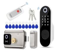 FTes RFKits Cerradura electrónica digital inteligente para puerta, desbloqueo de aplicación Tuya, identificación segura de dedo, código antiespía, control remoto, llave RFID 5 en 1, sistema de entrada