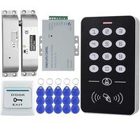 FTes RFKits Kit de sistema de control de acceso de puerta RFID DIY teclado independiente 1000 usuarios + cerradura de perno eléctrico+12 V alimentación +llaves 15 piezas