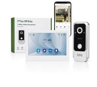 FTes RFKits Sistema de Videoportero WiFi 2 Hilos,1080P HD Timbre de Video Cámara y Monitor, Pantalla Táctil IP de 7 Pulgadas, Visión Nocturna, Grabación, Desbloqueo por Tuya App/Tarjeta RFID
