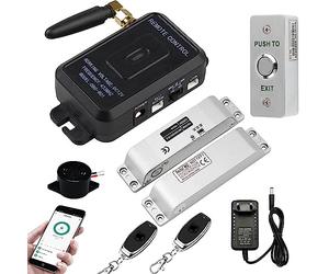 FTes RFKits Tuya Sistema de Bloqueo de Control de Acceso, Emparejado con CerraduraElectrónica de Perno de Caída,Control Remoto Inalámbrico de Prensa y Botón de Salida