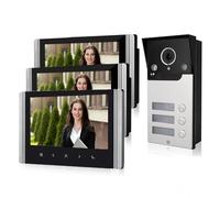 FTes RFKits Wifi Wireless Video Türsprechanlage,1080P Außenenkamera,7 Zoll Touchscreen Wireless Monitor,PIR Bewegungserkennung,Nachtsicht,Tuya APP Steuerung (3 Familienhaus)