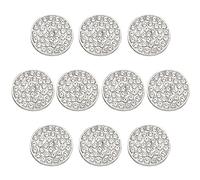 Ftiemlovde 10 Adorno Botones Joya Plateado Para Blazer Decorativo Grande Metalica, Vintage Para Chaqueta Coser Abrigo Pantalon, Pijama Mujer (G10S 23mm)