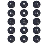 ftiemlovde 30 Negro Botones Decorativos Grandes Abrigo de 4 Agujeros 15mm